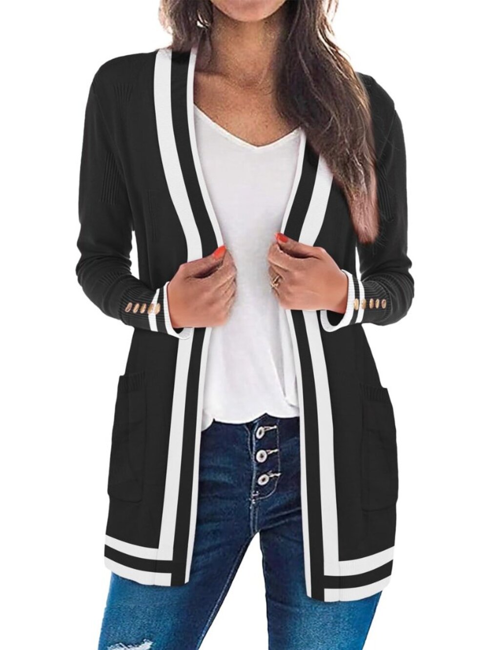 Cardigan Sweaters for Women Lightweight Long Sleeve Open Front Knit Cardigan